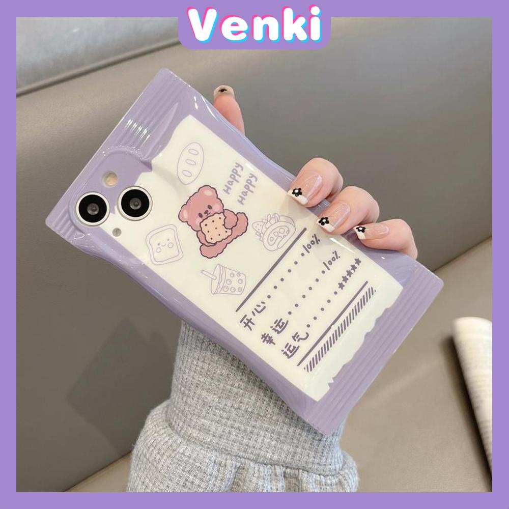 Case iPhone 14 Pro Max Soft TPU Glossy Case Snack Case Cartoon Cute Bear Camera Protection Airbag Shockproof For iPhone 14 13 12 11 Plus Pro Max 7 Plus X XR