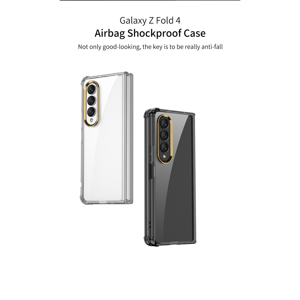 Airbag Case Transparent Mobile Phone Case for Samsung Galaxy Z Fold 4 Creative Anti-fall Clear Protective Cover