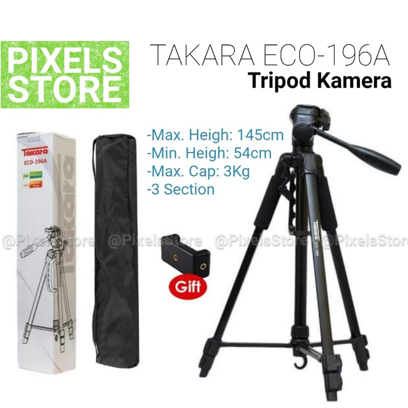 Tripod Kamera Handycam Mirorrless HP Tinggi TAKARA ECO 196A