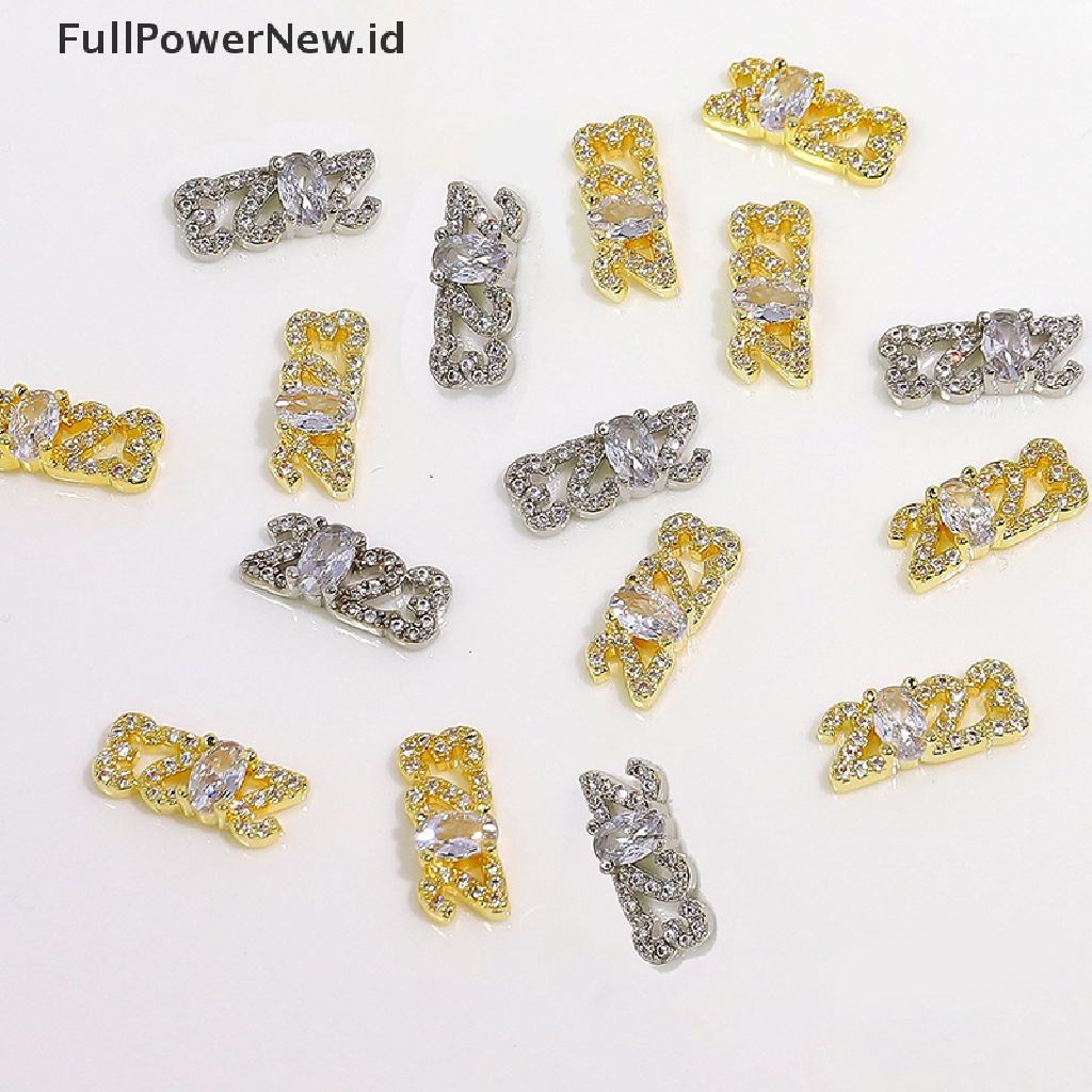 Power 1PC 2023 Berlian Imitasi Kristal Zircon 3D Bahan Alloy Untuk Dekorasi Nail Art