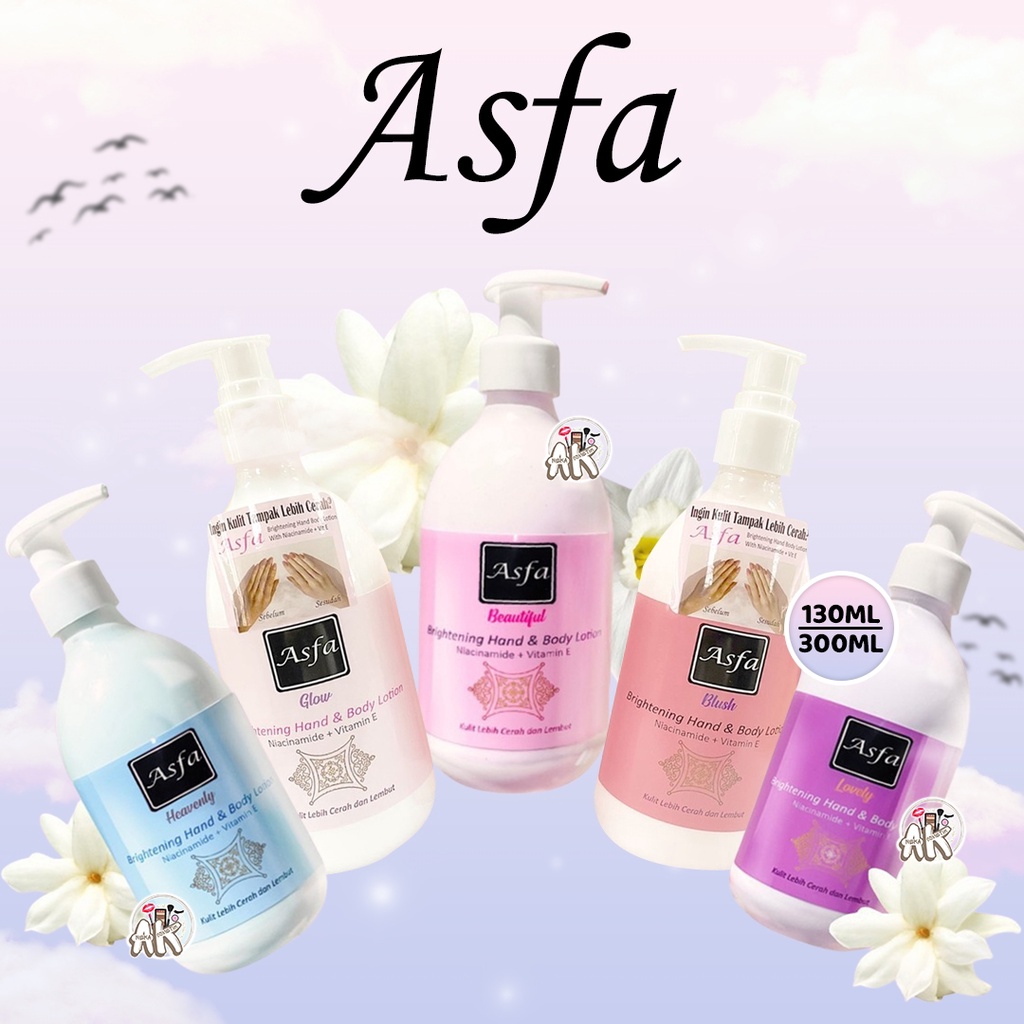 Asfa Brightening Hand &amp; Body Lotion 130ml - 300ml ( BEAUTIFUL / HEAVENLY / LOVELY /BLUSH PEACH / GLOW WHITE )