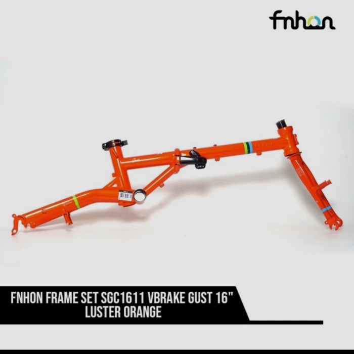 Frame Frame Sepeda Lipat Fnhon Gust Luster Orange 349 16 Plus V Brake