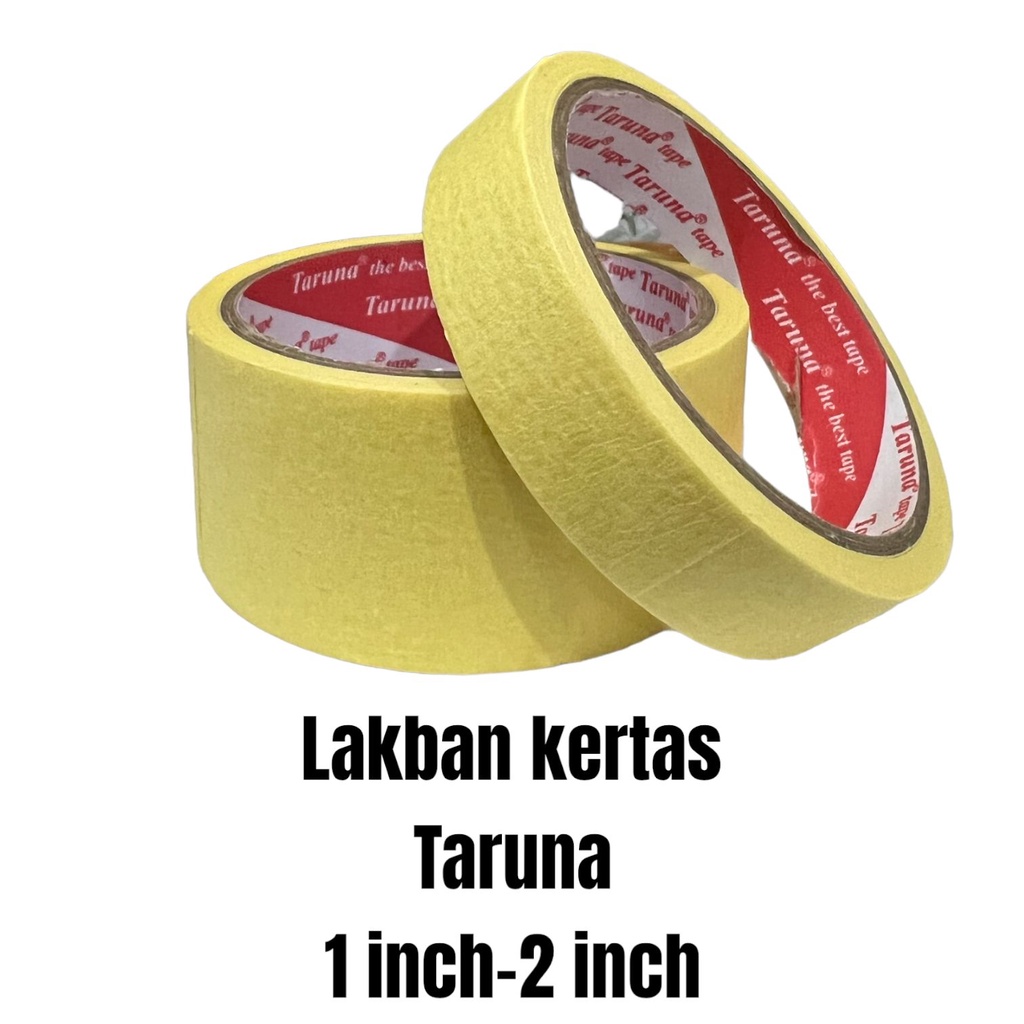 

LAKBAN KERTAS TARUNA 1"Inch 2"Inch/ISOLASI KERTAS 12yar