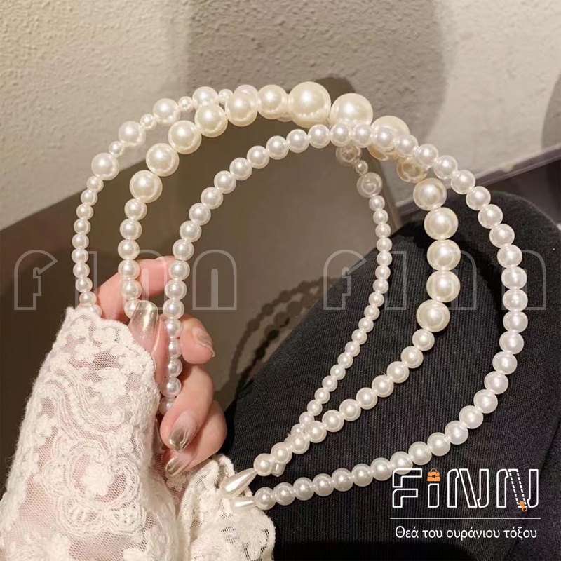 Bando Mutiara Korea Pearl Headband Aksesoris - Headband Mutiara Import