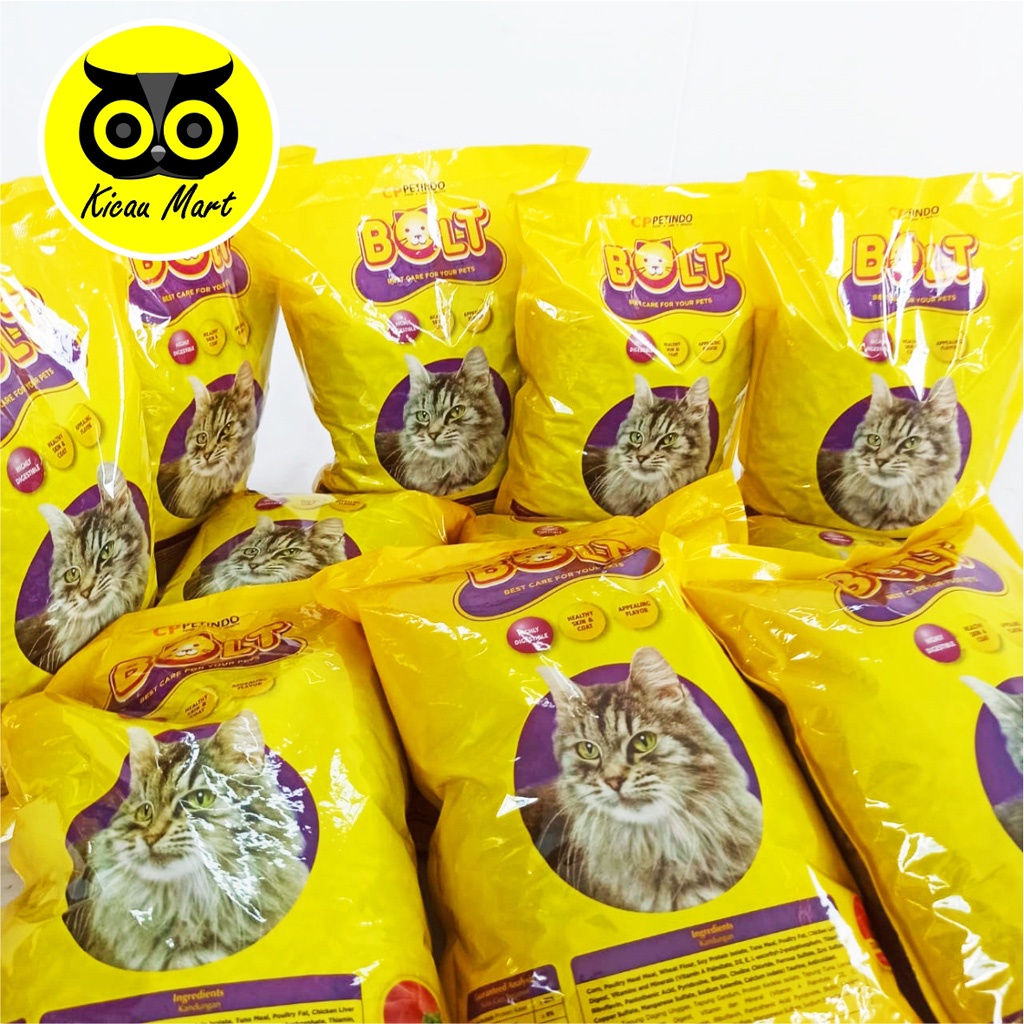 MAKANAN KUCING BOLT KEMASAN 800 GRAM RASA TUNA BENTUK DONUT DONAT PAKAN KUCING BOLT KUNING CAT DRY FOOD MAKANAN KERING PELET KUCING
