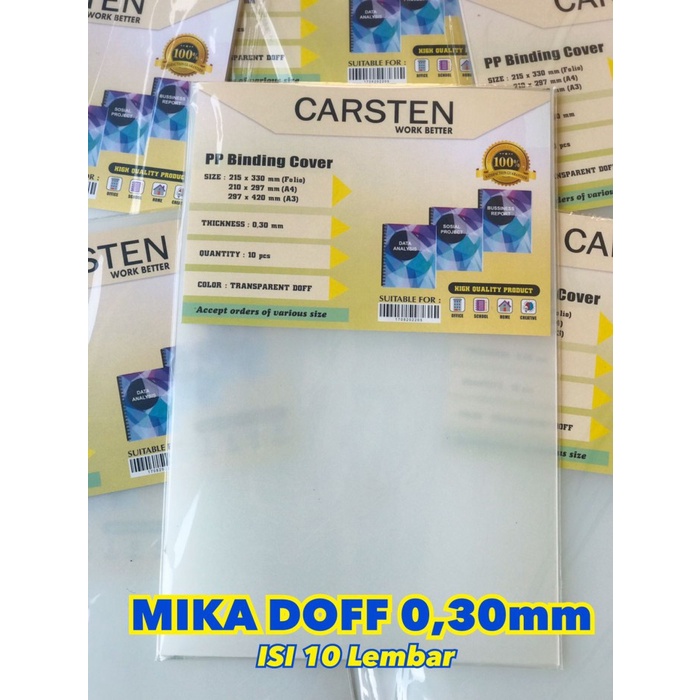 

Cover mika jilid Doff 0.30mm isi 10 lembar Folio