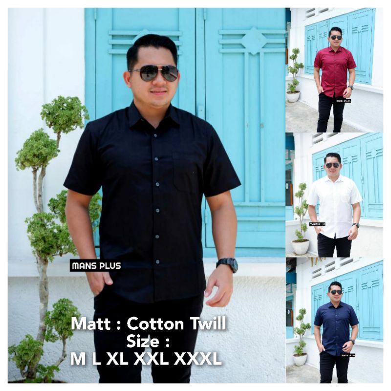 Kemeja Polos Pria Lengan Pendek Tersedia Ukuran M L XL XXL XXXL z29