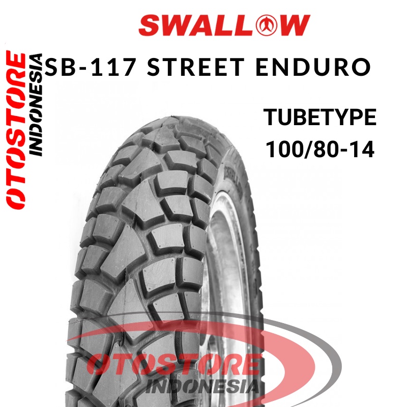 Ban Luar Motor Swallow SB-117 STREET ENDURO 100/80-14  Ring 14 Tube Type 100 80 14 (Pakai Ban Dalam)