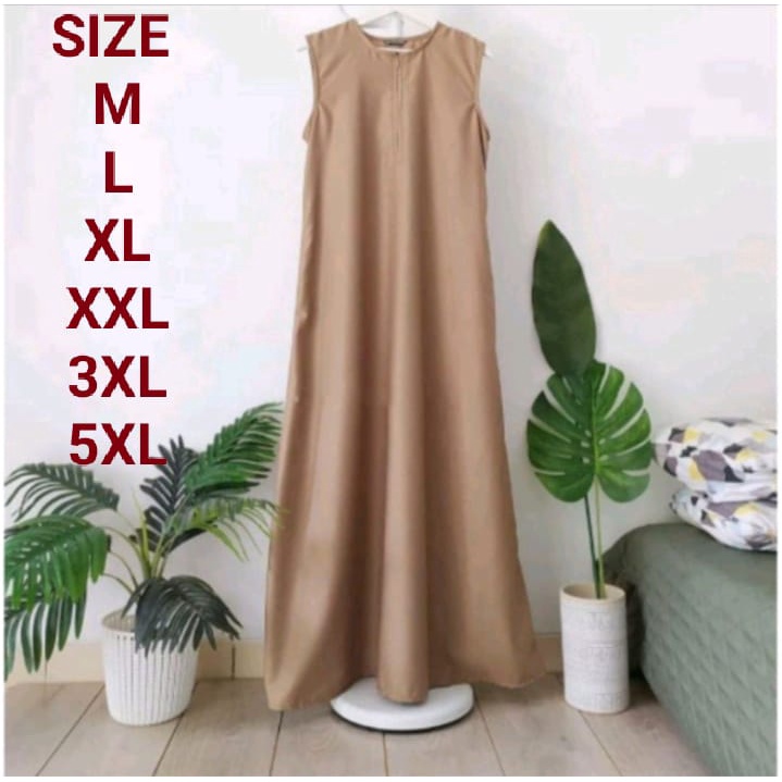 Inner Dress Tanpa Lengan / Inner Busui / Long Dress Busui / Inner Jumbo Ld 140 / Dress Muslim Terbar