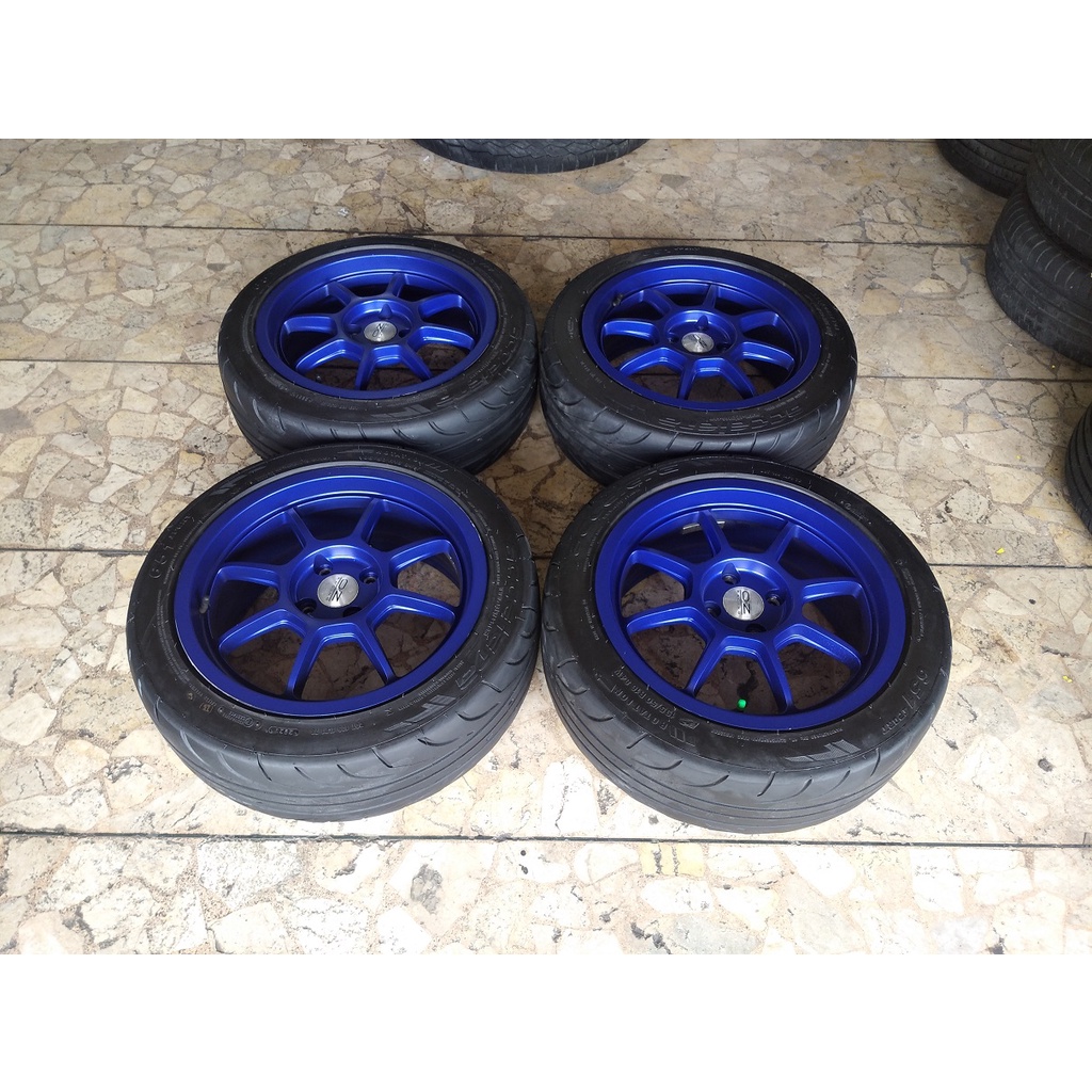 VELG MOBIL BEKAS RACING JDM OZ RACING RING 16x7 ET38 PCD 4x100 + BAN ACCELERA 651SPORT 195/50R16