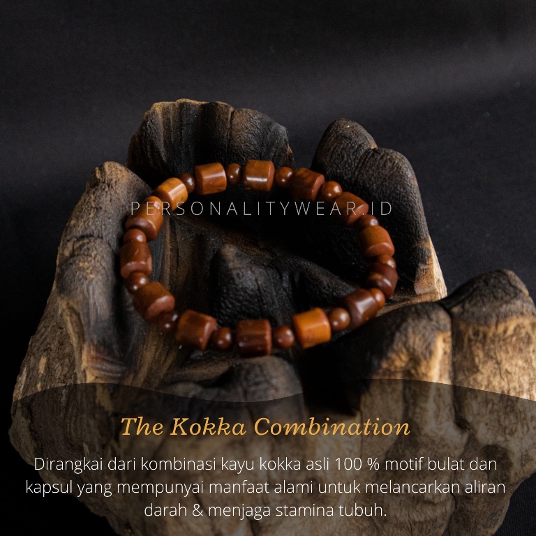 Gelang Kayu Kokka Kaukah Kaoukah ASLI Turki Original motif Kombinasi LANGKA