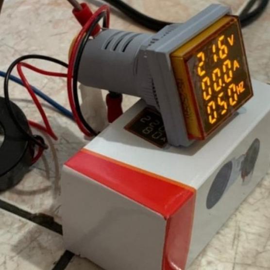 Digital AC voltmeter ampere meter frequency meter 3 in 1 - Putih
