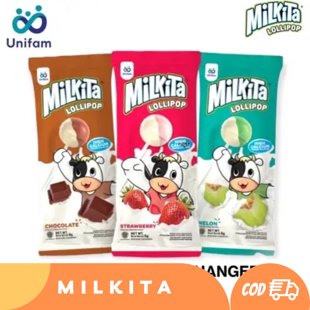 

(COD) MILKITA LOLIPOP ISI MIX MELON COKLAT STRAWBERRY