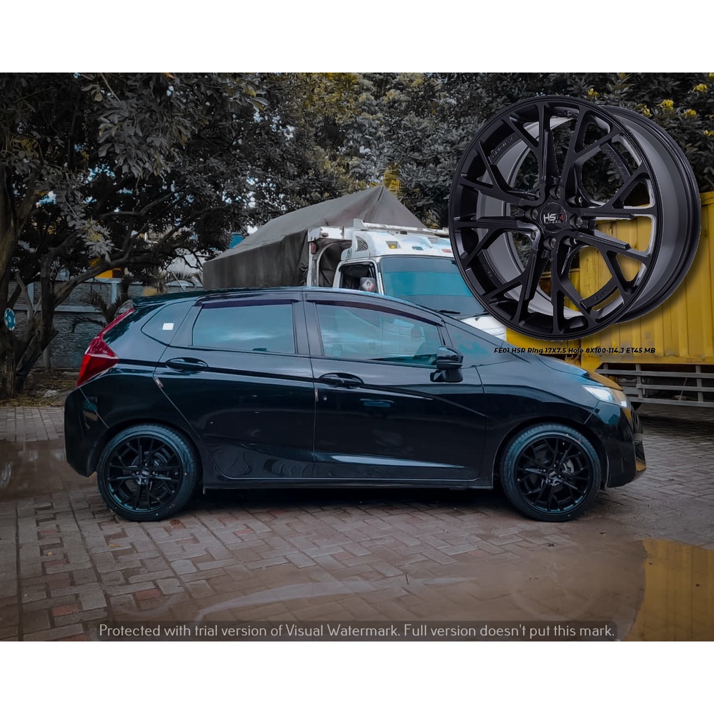 PAKETAN VELG + BAN MOBIL HONDA JAZZ MOBILIO SPLASH RING 17 HSR FE01 R17 PELEK RACING