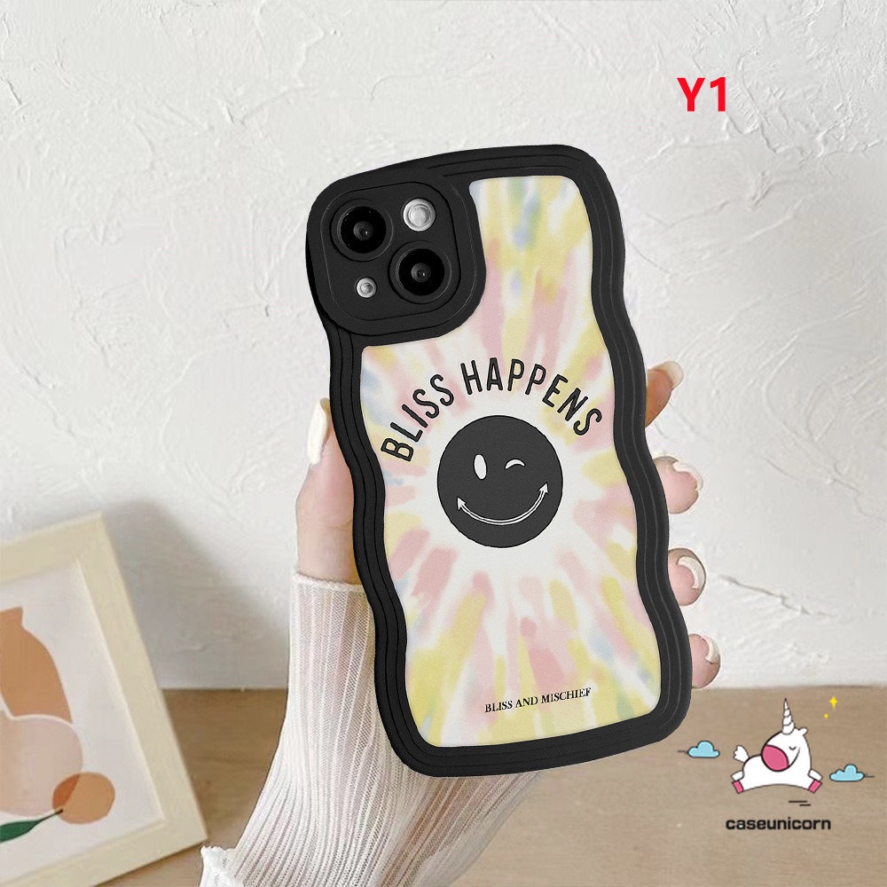 Wavy Edge Case Realme C53 C55 10 C35 C15 C25s C12 C25Y C25 C21Y C30 C33 C11 8i 8 8pro 9 9i 5 6i 5i 9pro+7 7i C3 C1 C20A C20 Gradasi Warna Warni Love Hati Rainbow Smiley Soft Cover