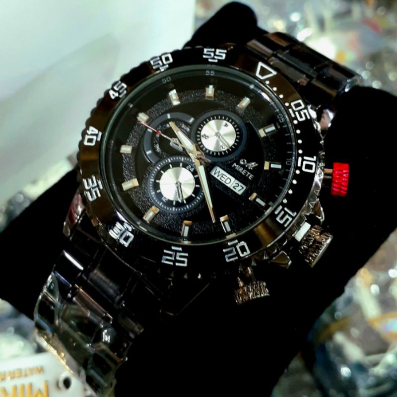 TERBARU !! Mirete Original Tanggal Dan Hari Aktif Strap Rantai Anti Karat | Jam TANGAN Pria Sporty Kasual Quart Analog | Ready Stok Free Batrai DAN box | Jam Tangan Cowok Anti Air Import | MIRETE ORIGINAL TANGG HARI TERBARU