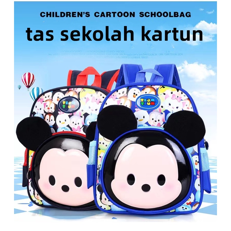 TK SD Tas Ransel Sekolah Anak Perempuan Cewek Wanita  Fashion Korea Karakter Lucu Import Tas kartun Tas Mickey