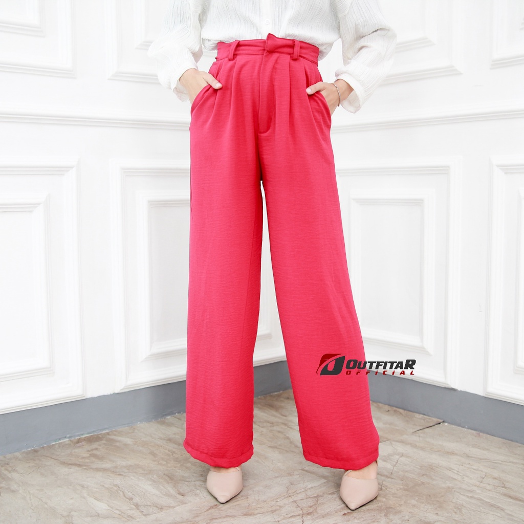 Celana Kulot Wanita Highwaist Kulot Premium Cringkle Pants