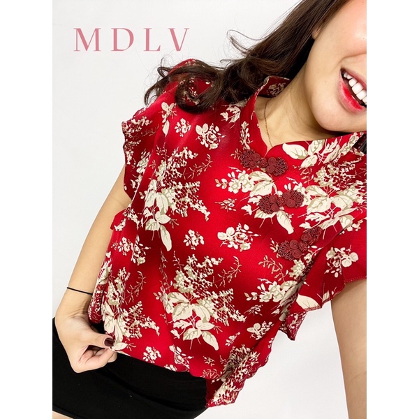 MDLV ~  0281# Baju CNY Plumera Cheongsam Top Imlek Sincia Import