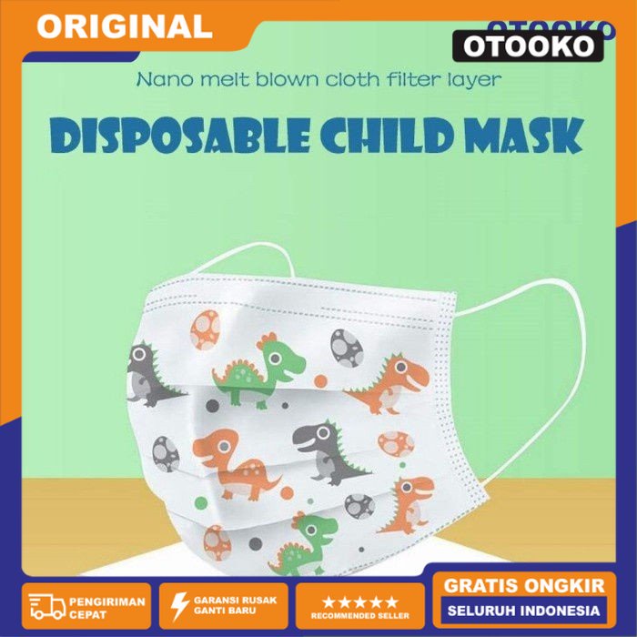 Masker anak 3 ply 3ply Kids Child mask motif Earloop 1box isi 50 Pcs