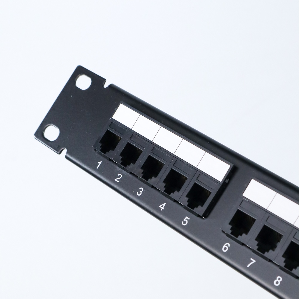 Cat3 RJ11 Telepon Patch Panel 25 Port for 1U 19 Inch Server Rack - Black