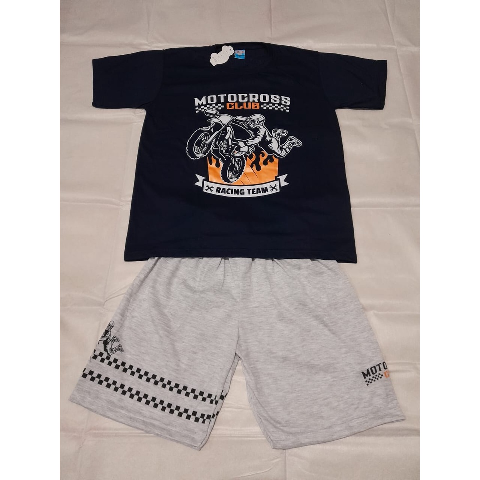 BAJU SETELAN KARAKTER ANAK|BAJU KAOS SETELAN ANAK KARAKTER MOTOCROSS