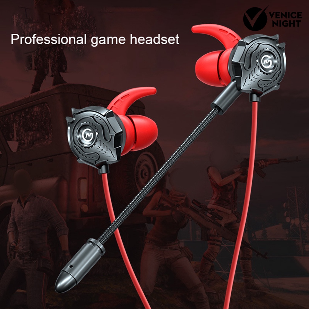 (VNEP) (Berkabel) G500 3.5mm Headset Gaming In-ear Earphone Pembatal Kebisingan Universal untuk Ponsel