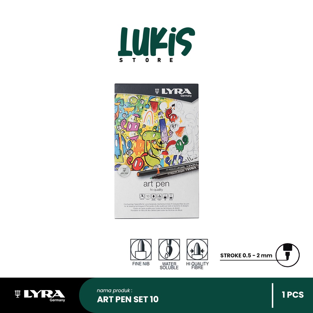 

LYRA Art Pen 0.5 - 2 mm SET 10 | Metal Box | 6751100