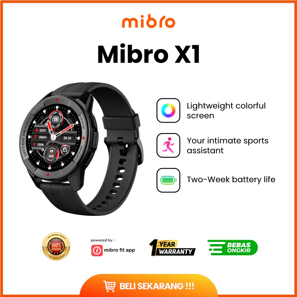 Xiaomi mibro X1 fashion smartwatch Jam tangan pintar Amoled screen 38+sport modes Heart Rate Monitor SpO2 5ATM waterpoo