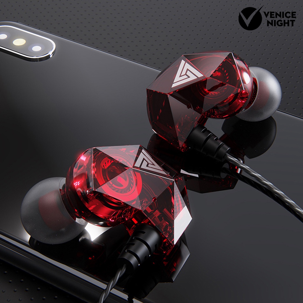 (VNEP) (Berkabel) QKZ AK2 Sport Headset Earbud In-Ear Earphone dengan Heavy Bass Microphone untuk Home Gym Office