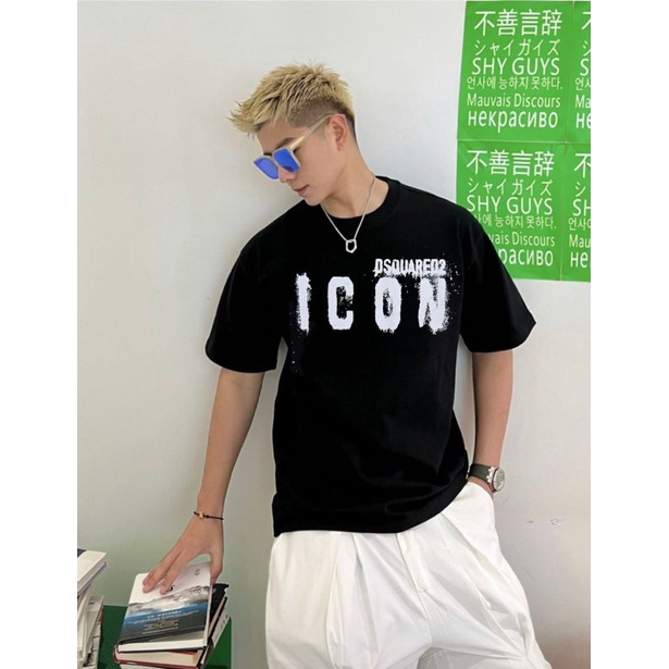 Kaos Pria DSquared Icon Black Mirror Quality (1:1 ORIGINAL)