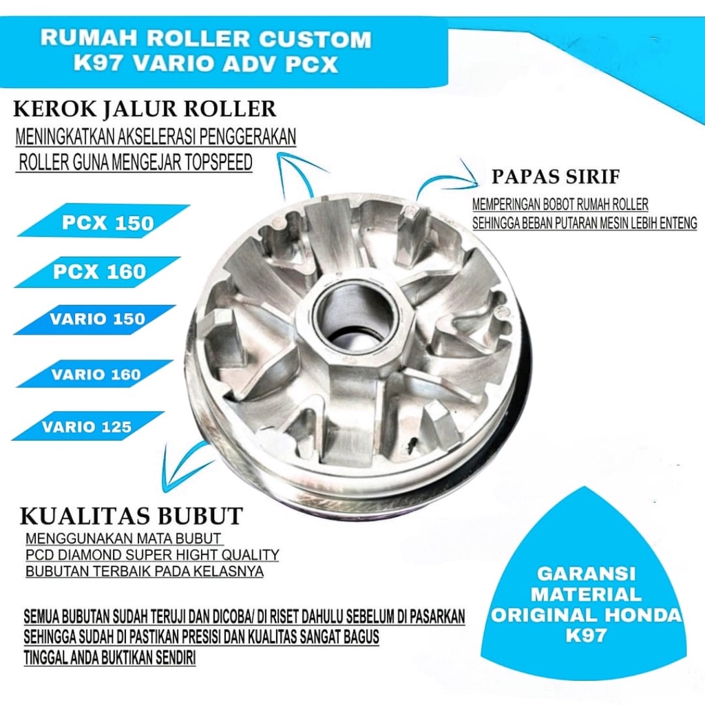 BIG PULLEY VARIO K97 | RUMAH ROLLER VARIO 125 150 | RUMAH ROLLER PCX 160 150 | RUMAH ROLLER VARIO RU