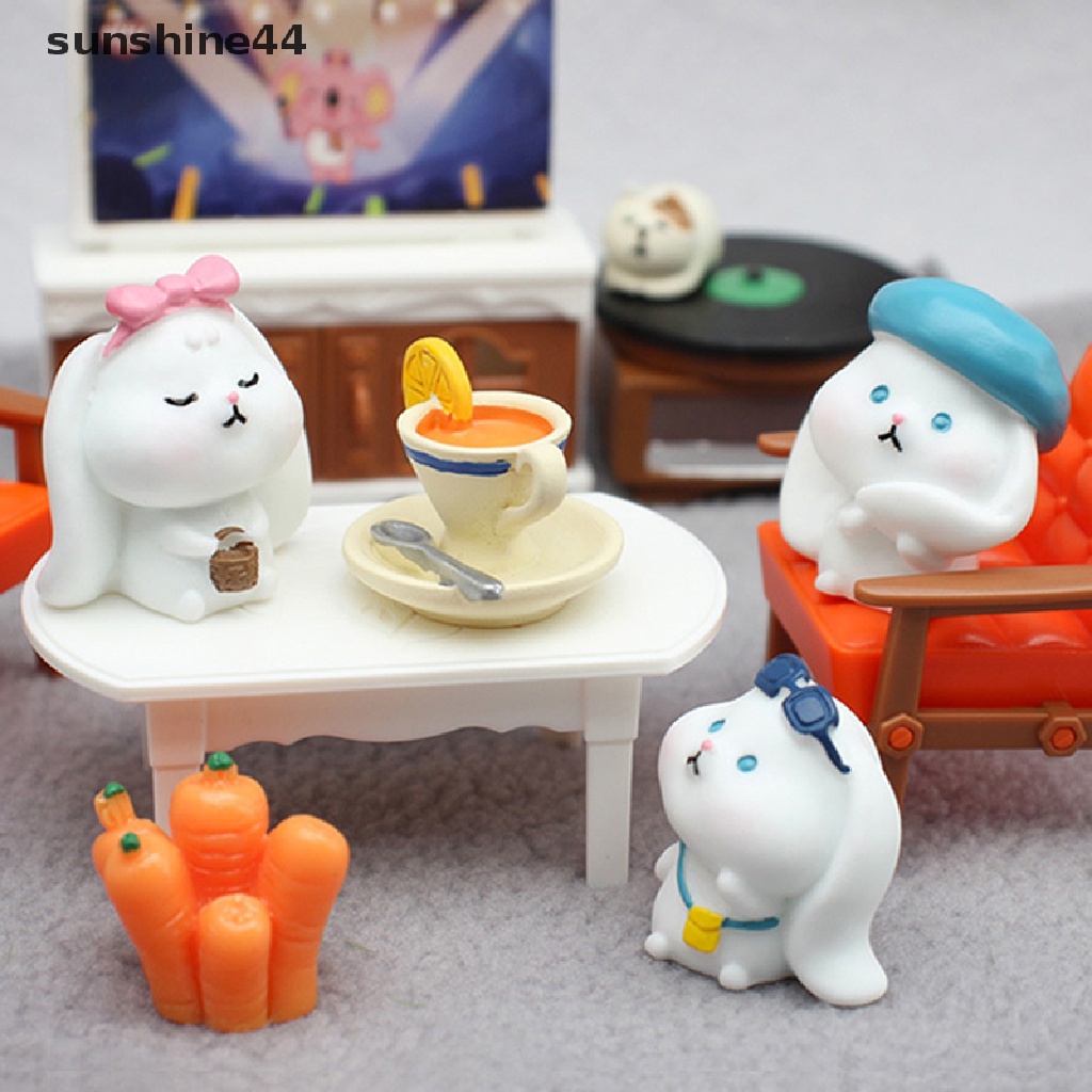 Sunshine 1pc Miniatur Kelinci Bahan Resin Untuk Dekorasi Taman Mini / Craft DIY