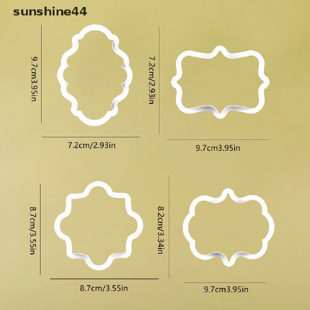 Sunshine 4Pcs / Set Cetakan Pemotong Biskuit / Kue Bahan Plastik