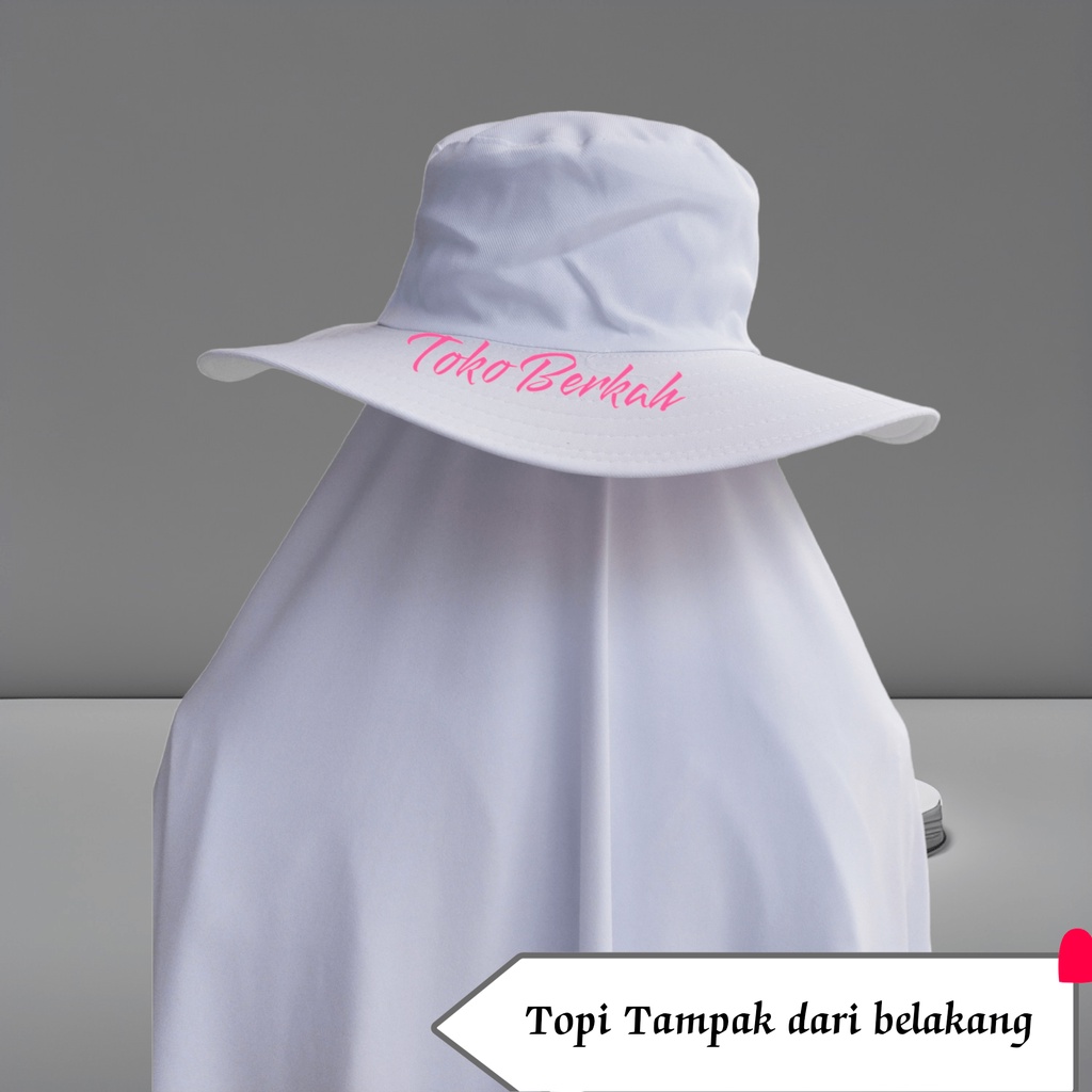 Topi haji dan umroh bulat logo indonesia