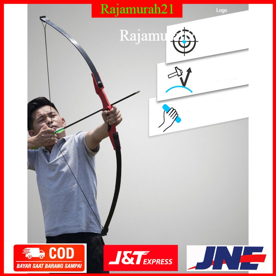 WoSport Busur Panah Powerful Straight Archery Bow - Black - 7RSE56BK