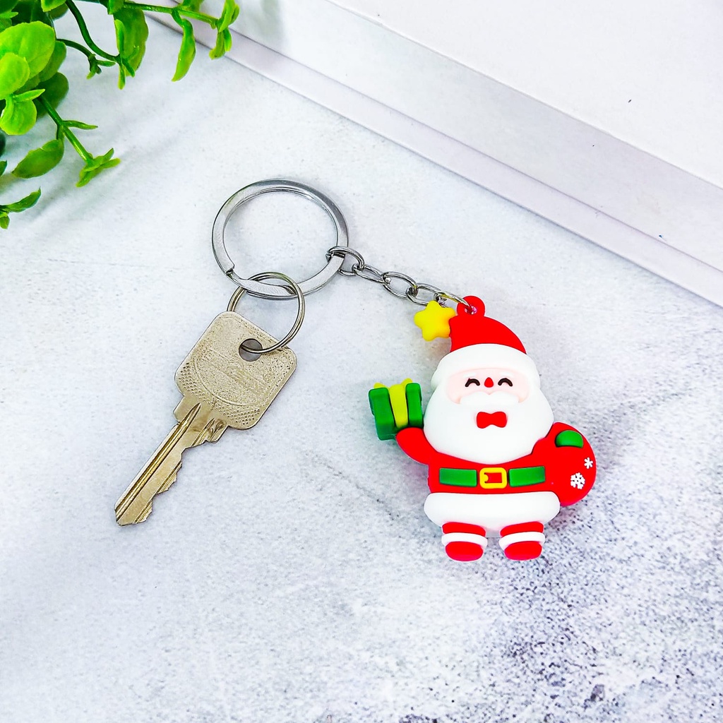 GANTUNGAN KUNCI NATAL CHRISTMAS GANCI KEY CHAIN KEY RING BONEKA SALJU SINTERKLAS