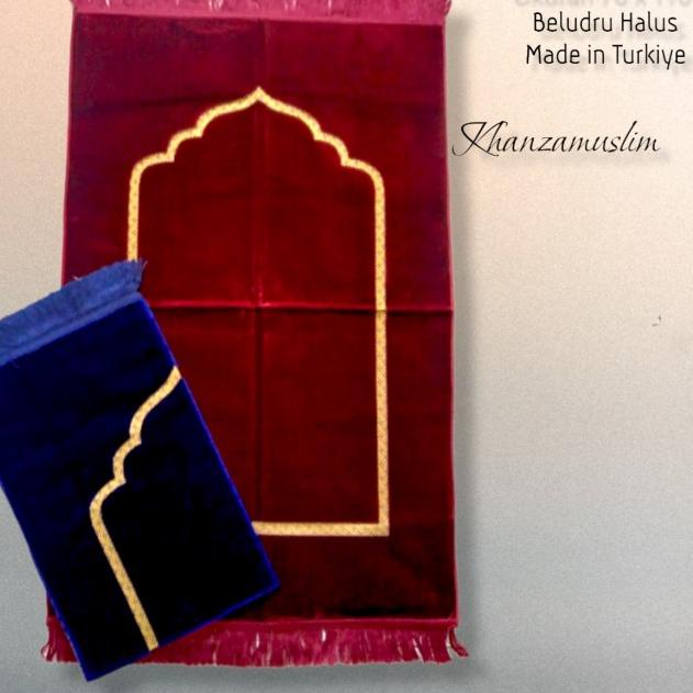 SAJADAH ZIRVUE POLOS /TURKIYE TEBAL - Merah