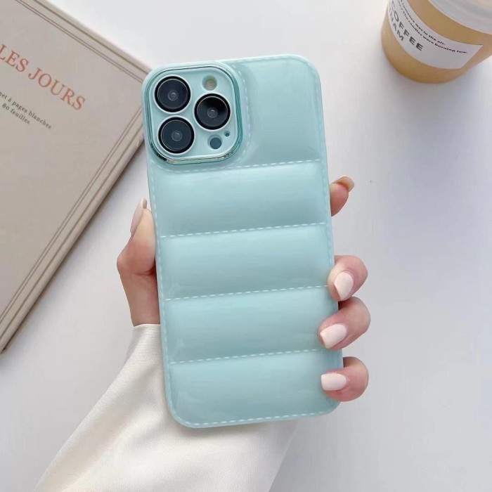 Case PUFF GLOSSY iPhone 14/14 Max/14 Pro/14 Pro Max SoftCase Bantal Macaron Protector Camera