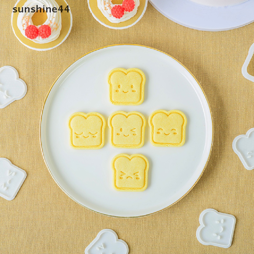 Sunshine Cetakan Biskuit / Roti Panggang / Sandwich / Kue Kering / Gula Bentuk Smiley Bahan Plastik Tebal