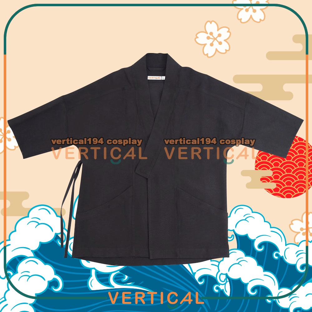 KIMONO PRIA OUTER CARDIGAN BLAZER JEPANG HAKAMA HAORI YUKATA JINBEI NINJA TECH WEAR DARK WEAR CASUAL
