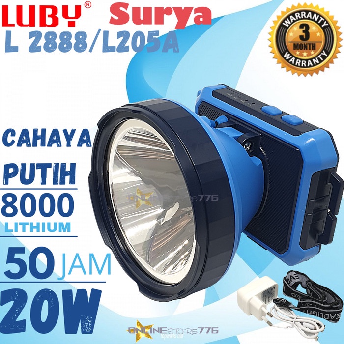 Senter Camping Senter Kepala Luby 2888 / L2888 / L-2888 - Rechargeable