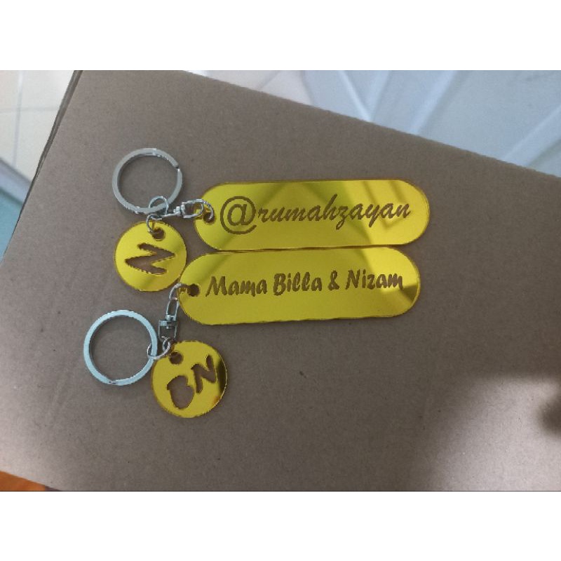 gantungan kunci huruf grafir/gantungan kunci nama sendiri/ganci custom