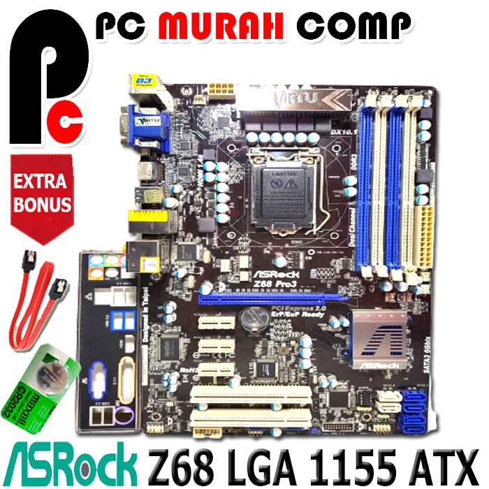 Motherboard Mobo Mainboard Intel Socket 1155 Z68 ATX 4S