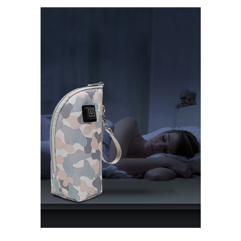T24 - Keola Tas Penghangat Botol Susu Bayi Portable Travel dengan USB untuk Outdoor dengan Sleting