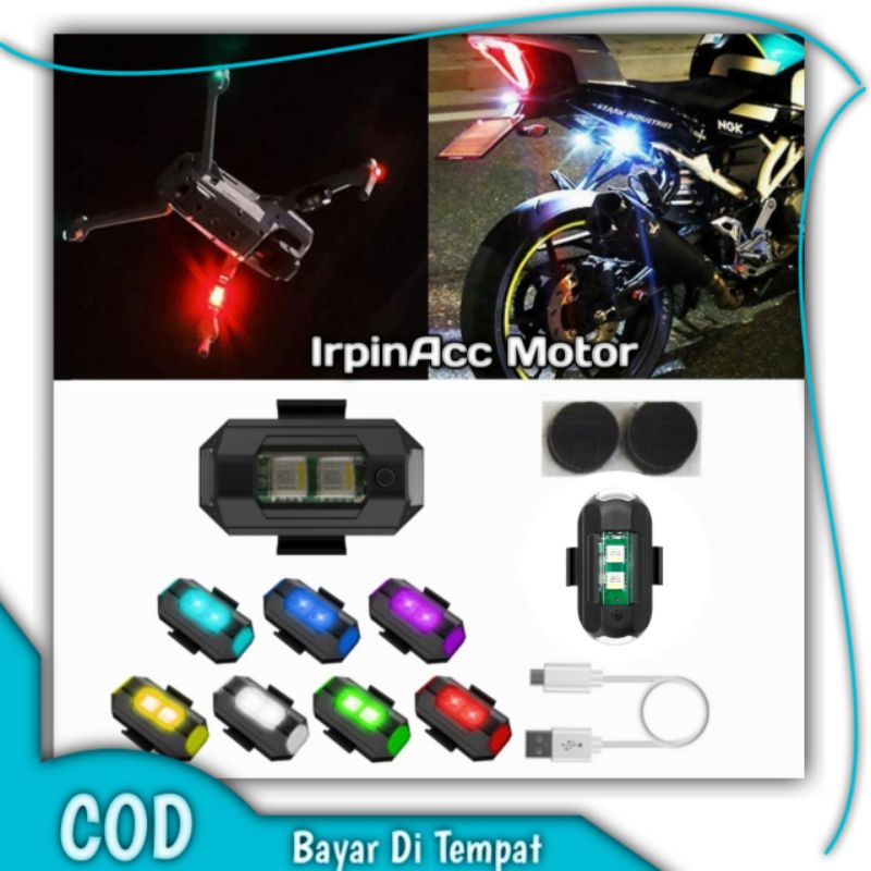 LAMPU  LAMPU LED VARIASI MOTOR UNIVERSAL LAMPU VARIASI MOTOR MODEL PESAWAT KEDIP