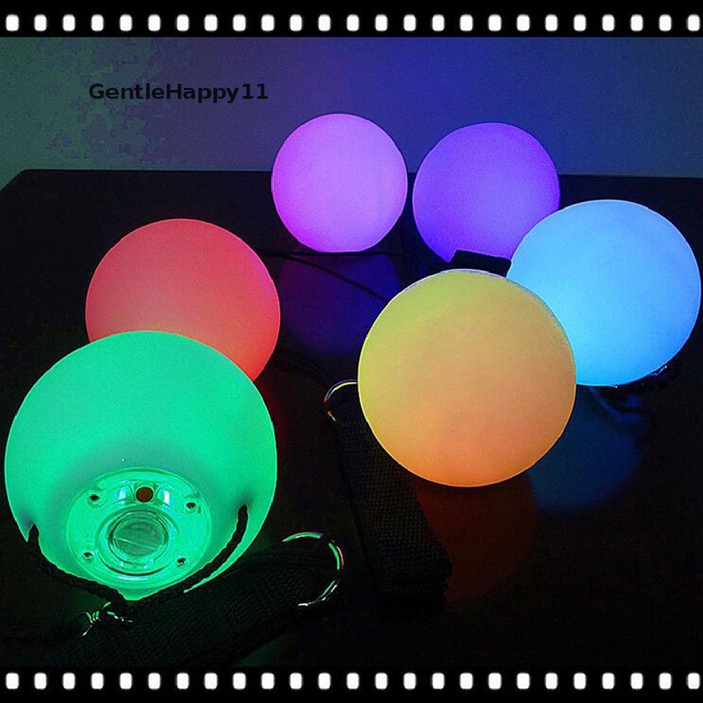 Gentlehappy Pro LED Multiwarna Glow POI Throw Balls Menyala Untuk Properti Tangan Belly Dance id