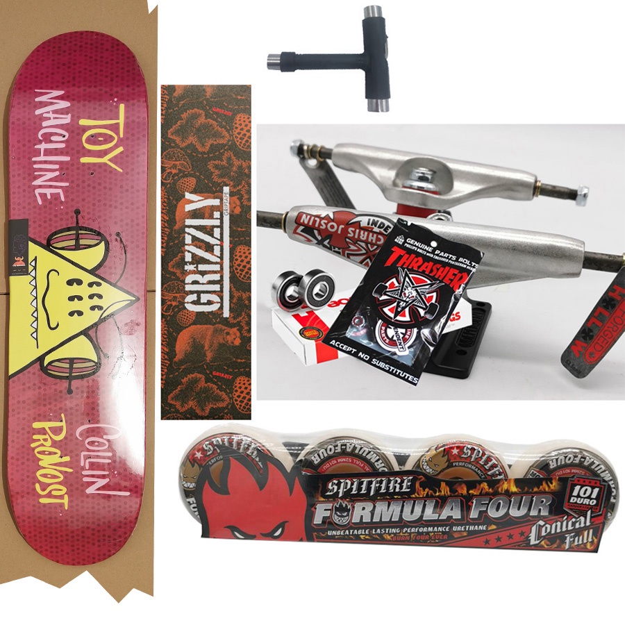 Mainan Mesin skateboard spitfire wheels grip tapes THUNDER trucks hardware