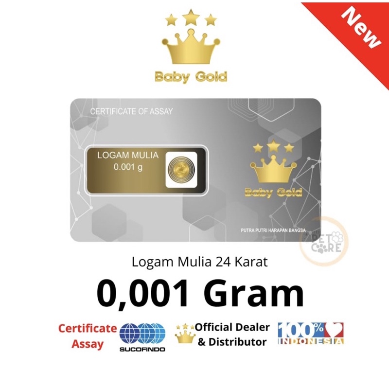 LOGAM MULIA BABY GOLD EMAS MINI 0.001 GRAM | EMAS MINI BABY GOLD 0,001gr