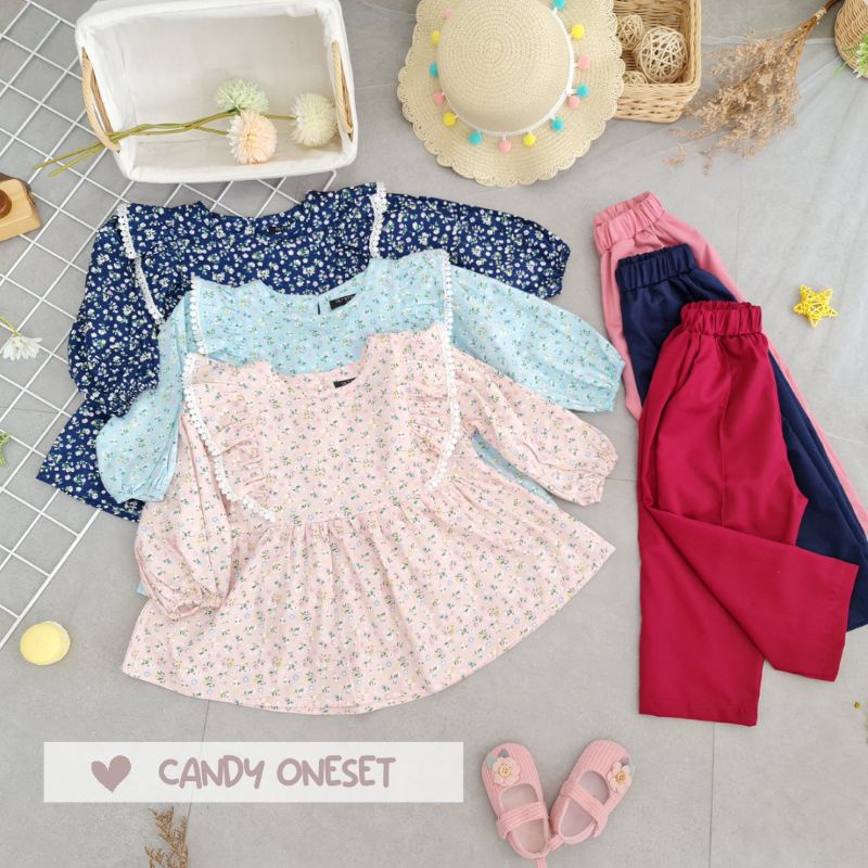 Ollet Oneset CANDY/ 2 - 10 tahun Setelan anak ala korea perempuan